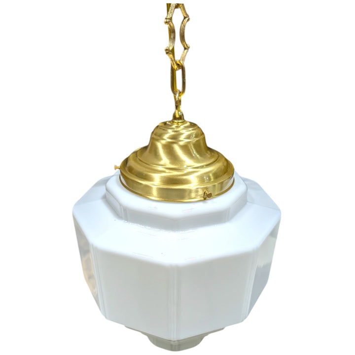Stepped Art Deco Glass Fancy Chain Light (Several Finishes Available)