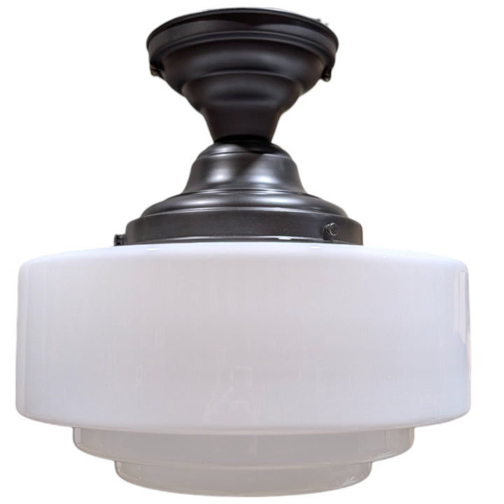 Mid Century Modern Glass Semi-Flush Fancy Light (Several Finishes Available)