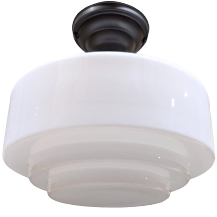 Mid Century Modern Glass Semi-Flush Fancy Light (Several Finishes Available)
