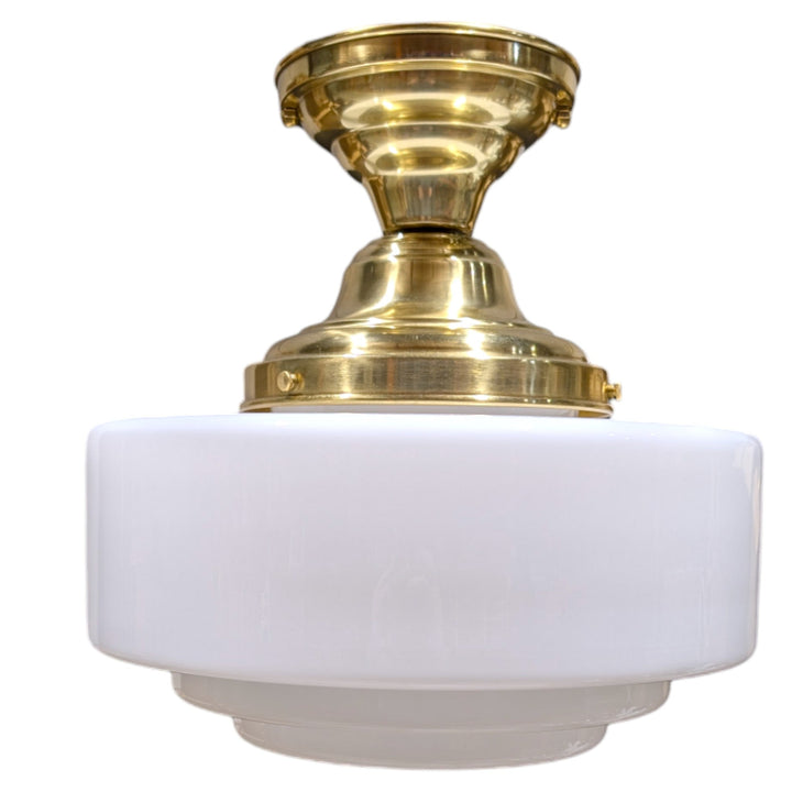 Mid Century Modern Glass Semi-Flush Fancy Light (Several Finishes Available)