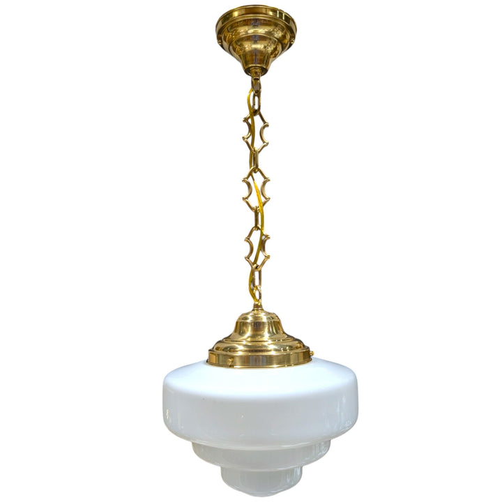 Tiered Schoolhouse Glass Fancy Chain Light (Several Finishes Available)