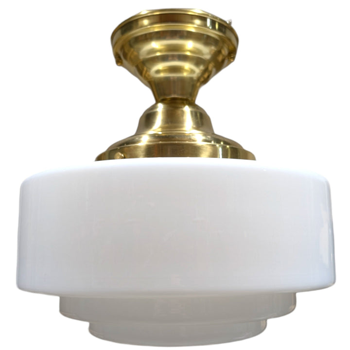 Mid Century Modern Glass Semi-Flush Fancy Light (Several Finishes Available)