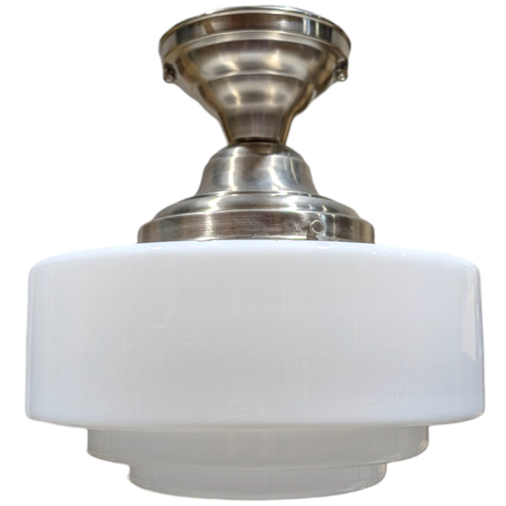 Mid Century Modern Glass Semi-Flush Fancy Light (Several Finishes Available)