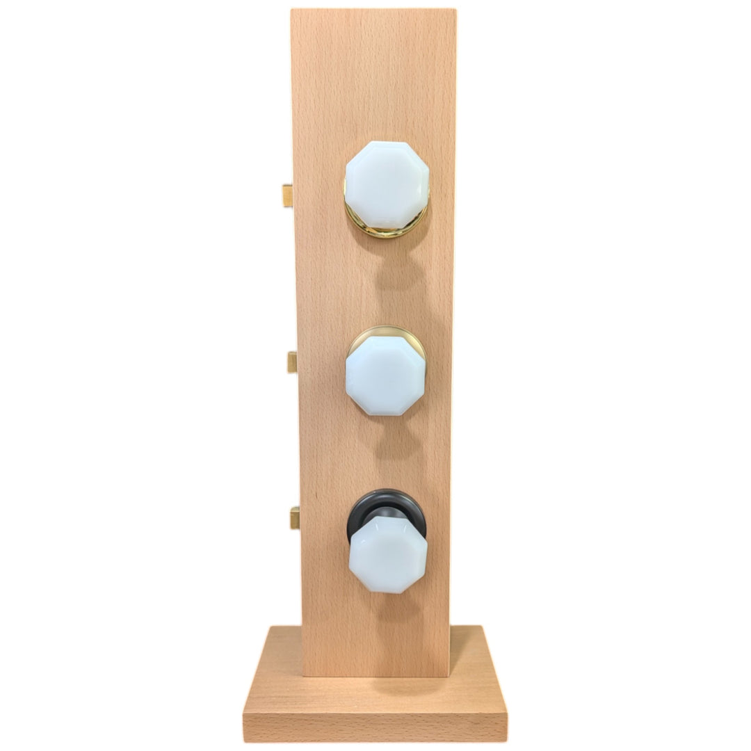 Magnifique Doorknob Display White Octagon Milk Glass