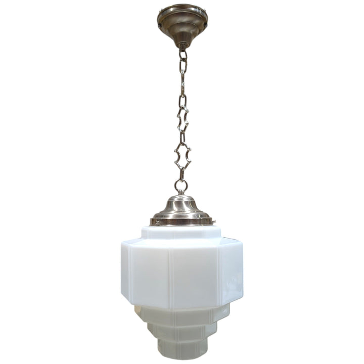 Stepped Art Deco Glass Fancy Chain Light (Several Finishes Available)