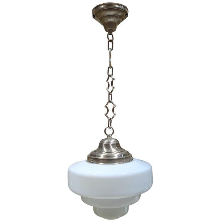 Tiered Schoolhouse Glass Fancy Chain Light (Several Finishes Available)