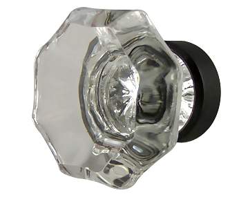 ##Antique Hardware## 1 3/8 Inch Crystal Clear Octagon Old Town Cabinet and Furniture Knob