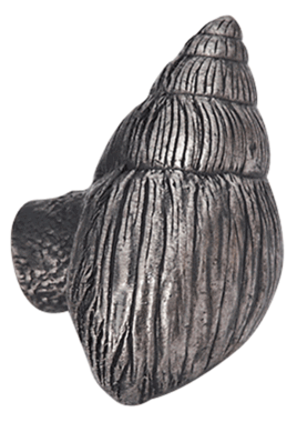 ##Antique Hardware## 1 5/8 Inch Ocean Seaside Nautical Solid Pewter Twisting Conch Seashell Knob (Satin Pewter Finish)