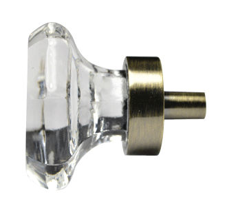 ##Antique Hardware## 1 Inch Crystal Clear Octagon Old Town Cabinet and Furniture Knob