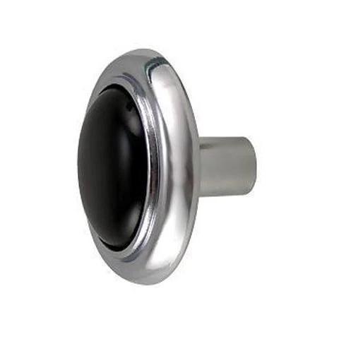 ##Antique Hardware## 1 1/4 Inch Chrome & Black Ceramic Round Button Cabinet & Furniture Knob