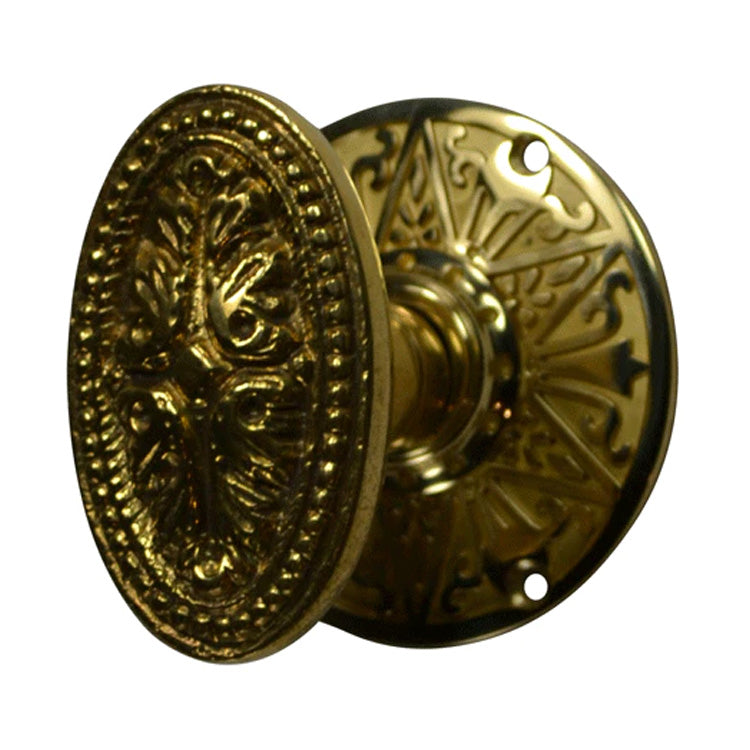 ##Antique Hardware## Eastlake Rosette Door Set with Avalon Oval Door Knobs (Several Finishes Available)