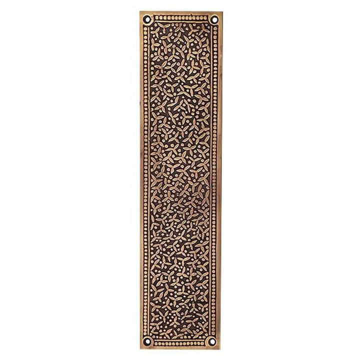 ##Antique Hardware## 12 Inch Solid Brass Rice Pattern Push Plate (Several Finishes Available)