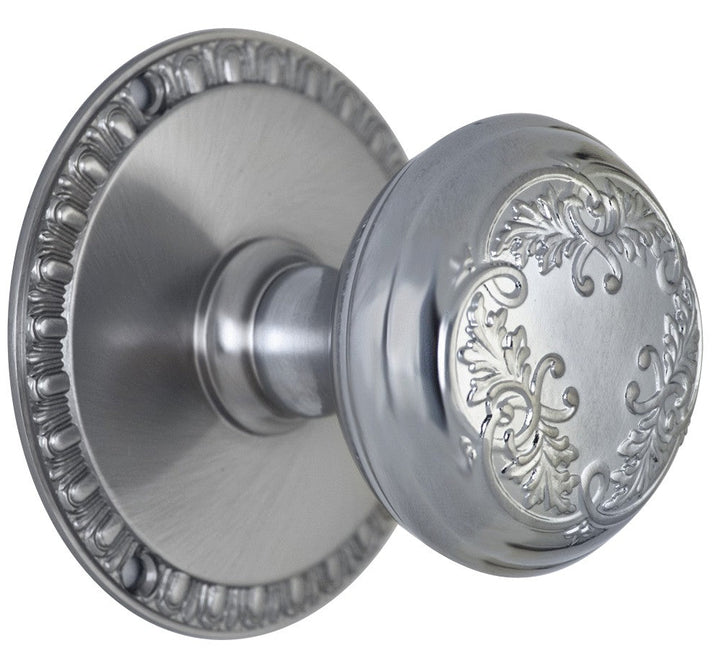 Egg & Dart Rosette Door Set with Floral Leaf Door Knobs (Several Finishes Available)
