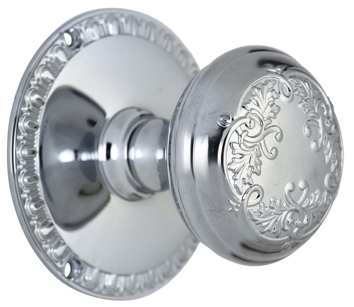 Egg & Dart Rosette Door Set with Floral Leaf Door Knobs (Several Finishes Available)