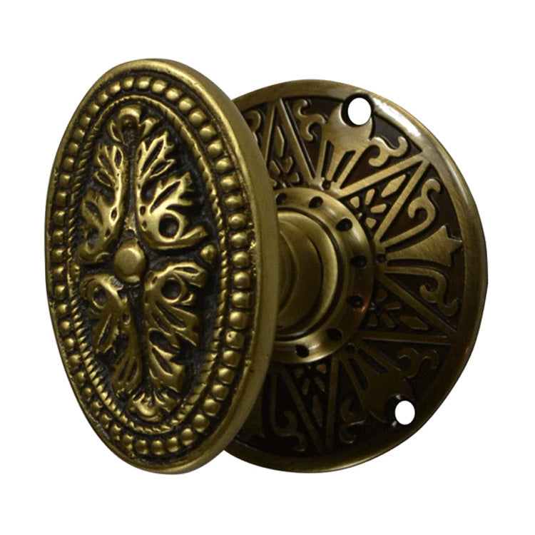 ##Antique Hardware## Eastlake Rosette Door Set with Avalon Oval Door Knobs (Several Finishes Available)