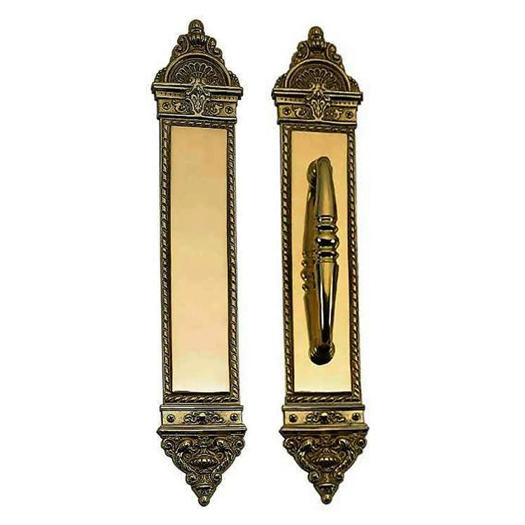 ##Antique Hardware## 16 1/4 Inch European Style Door Pull & Push Plate Set