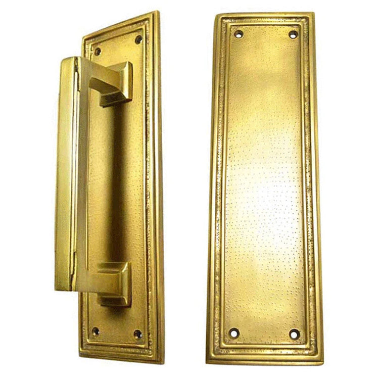 ##Antique Hardware## 10 inch Solid Brass Classic Style Pull and Push Plate Set (Several Finishes Available)