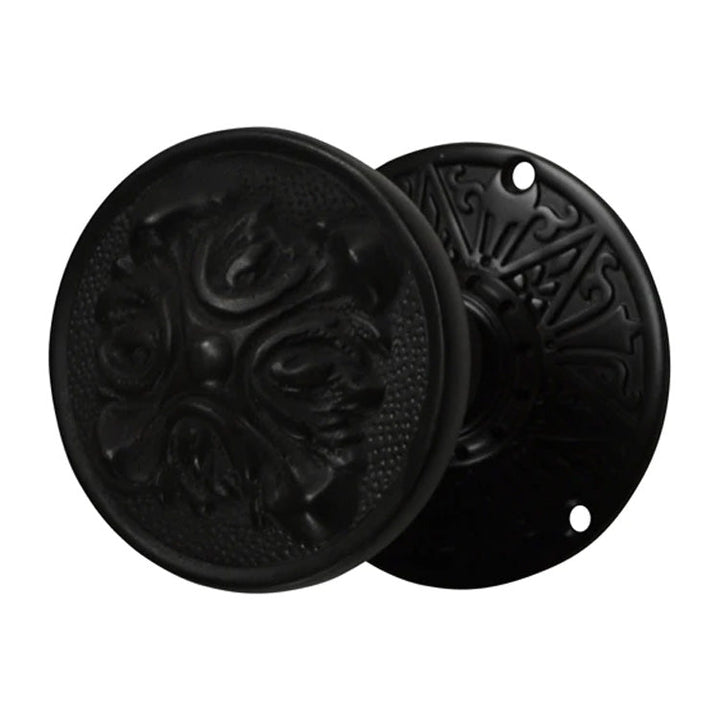 ##Antique Hardware## Eastlake Rosette Door Set with Romanesque Door Knobs (Several Finishes Available)