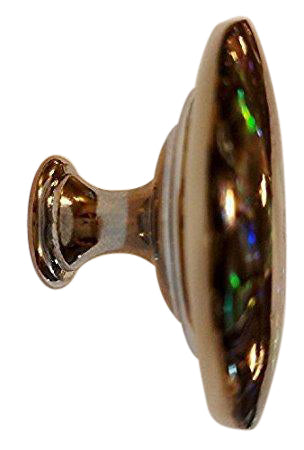 ##Antique Hardware## 1 5/8 Inch Diameter Authentic Abalone Shell Oversized Cabinet or Furniture Knob