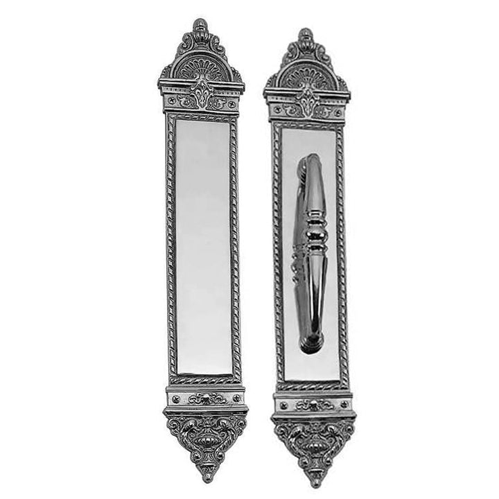 ##Antique Hardware## 16 1/4 Inch European Style Door Pull & Push Plate Set