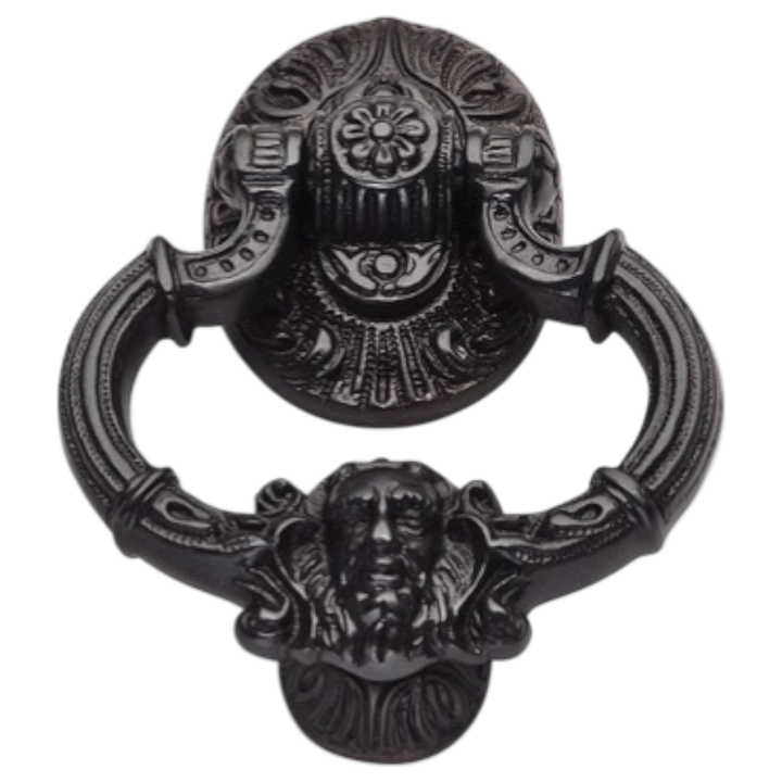 7 Inch (3 3/8 Inch c-c) Neptune Door Knocker in Solid Brass (Several Finishes Available)