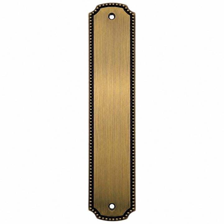 11 1/2 Inch Solid Brass Beaded Push Plate (Several Finishes Available)