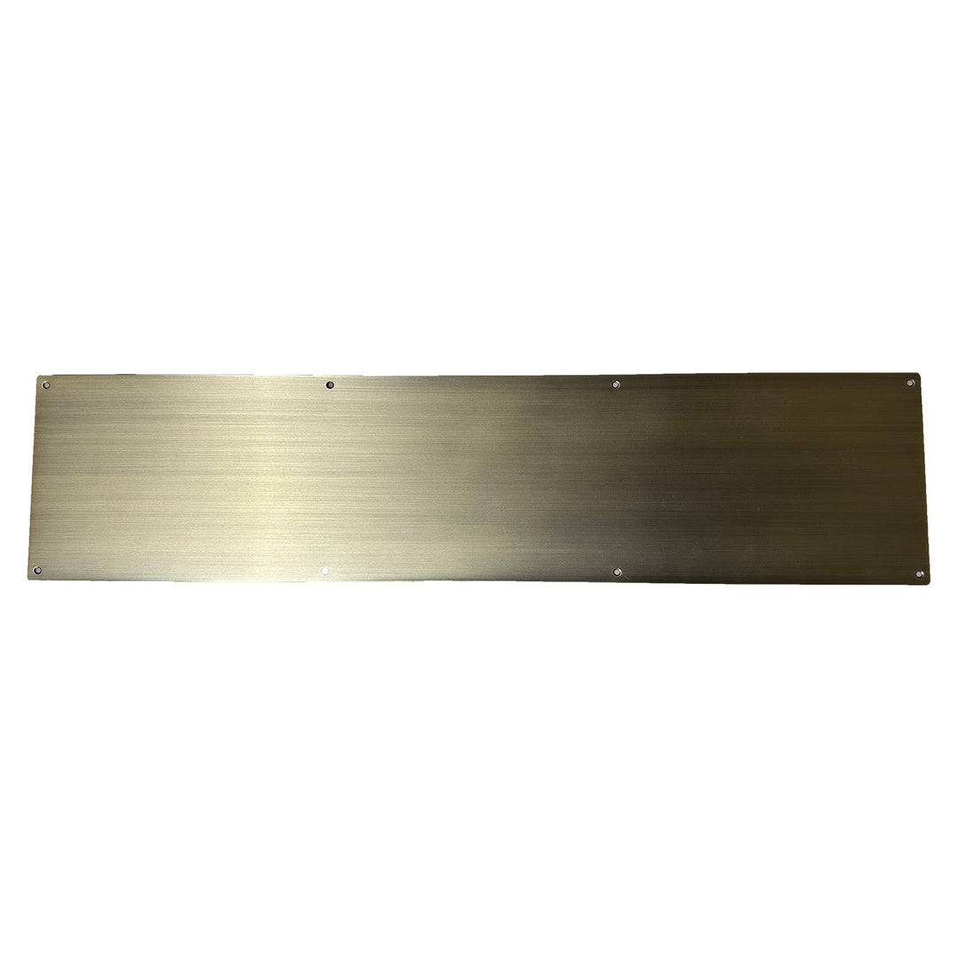 ##Antique Hardware## Open Box Sale Item 8 Inch x 34 Inch Stainless Steel Kick Plate (Antique Brass Finish)