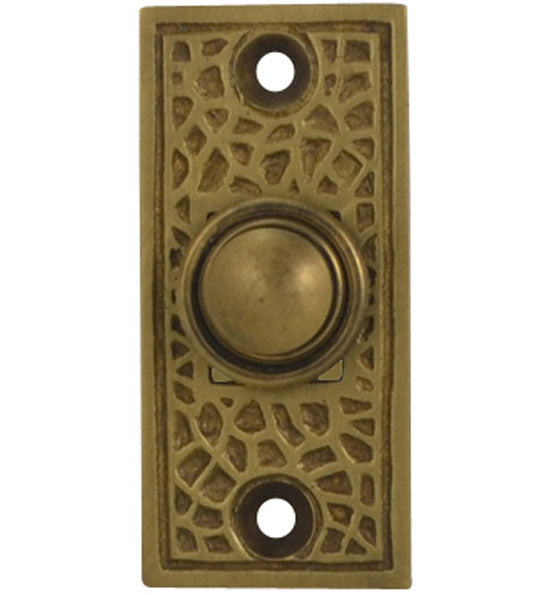 ##Antique Hardware## Craftsman Style Door Bell In Solid Brass