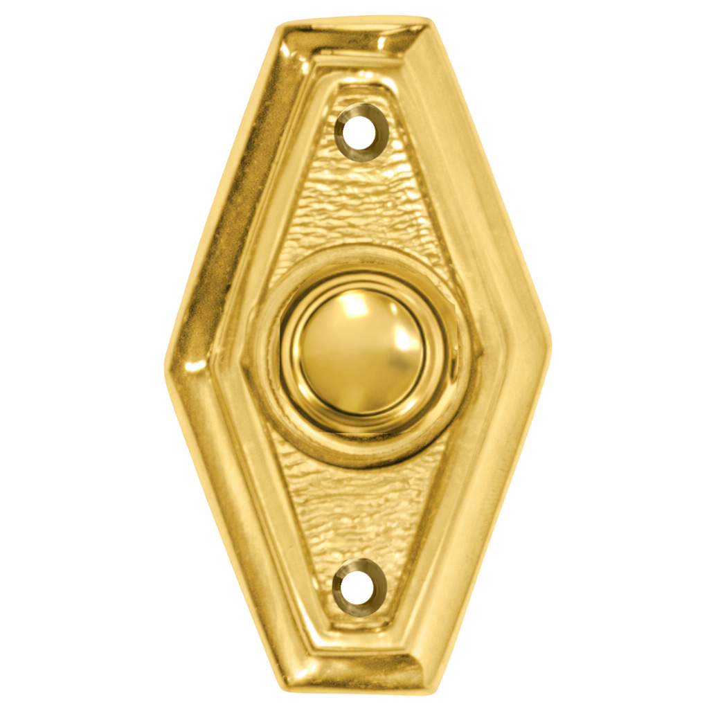 2 1/2 Inch Solid Brass Art Deco Style Doorbell Button (Several Finishes Available)