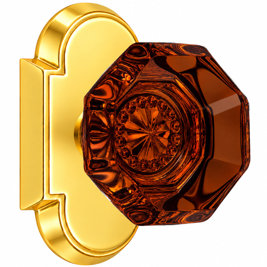 Magnifique® Arched Door Set with Amber Glass Knobs (Several Finishes Available)