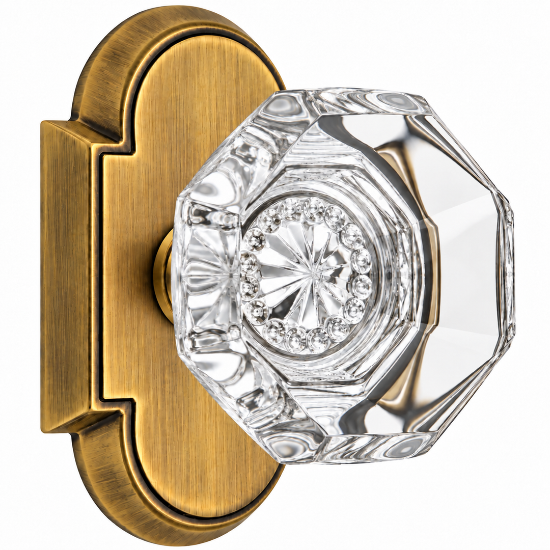 Magnifique® Arched Door Set with Crystal Octagon Knobs (Several Finishes Available)