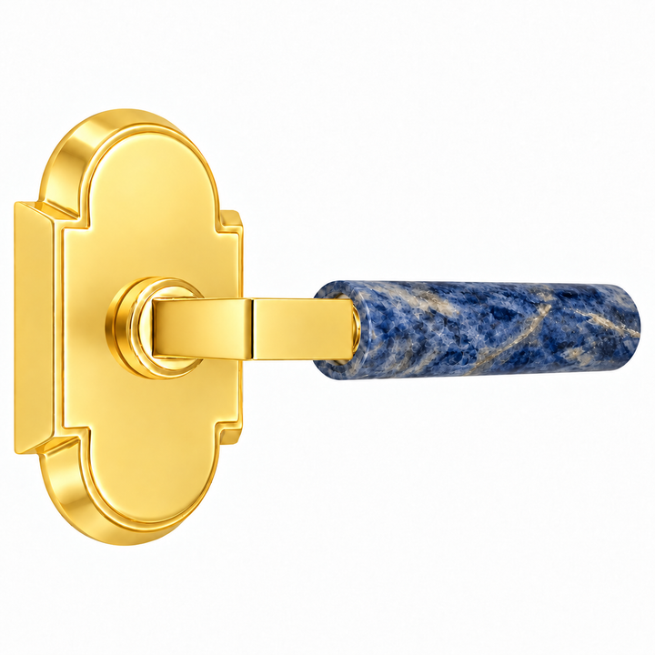 Magnifique® Arched Door Set with Modern Royal Blue Lever (Several Finishes Available)