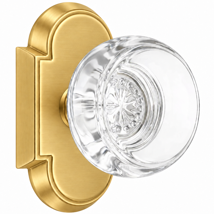 Magnifique® Arched Door Set with Round Crystal Knobs (Several Finishes Available)