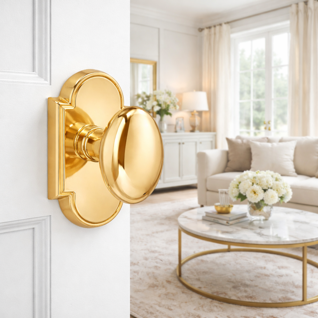 Magnifique® Arched Door Set with Brass Egg Knobs (Several Finishes Available)
