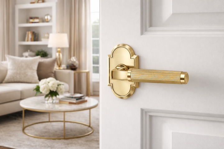Magnifique® Arched Door Set with Modern Reed Lever (Several Finishes Available)