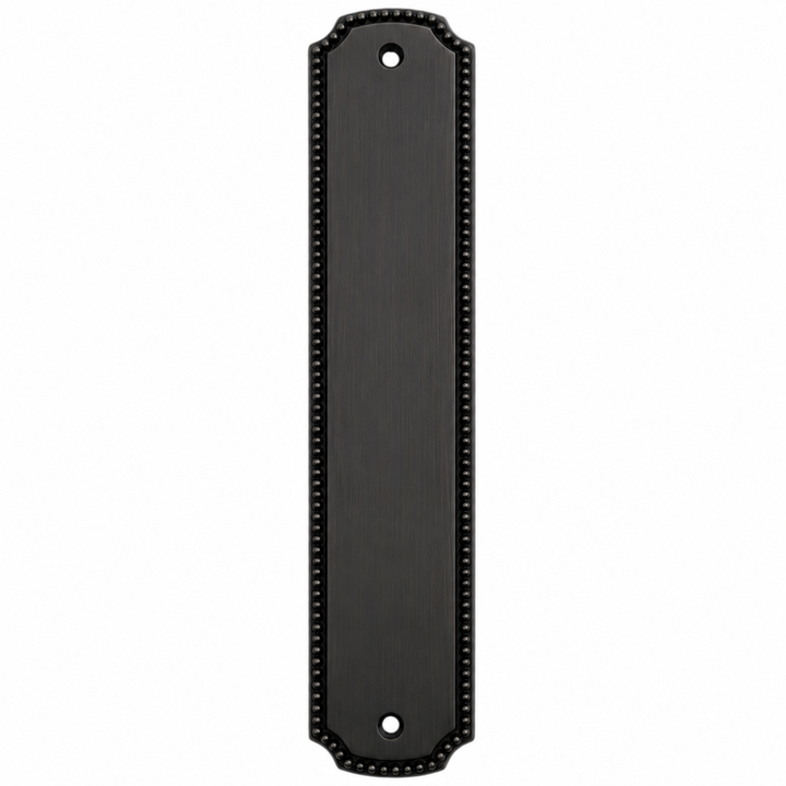 11 1/2 Inch Solid Brass Beaded Push Plate (Several Finishes Available)