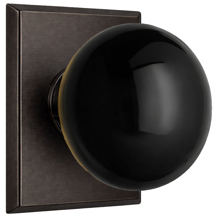 Magnifique® Rectangular Door Set with Black Porcelain Knobs (Several Finishes Available)