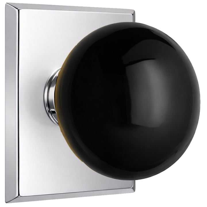 Magnifique® Rectangular Door Set with Black Porcelain Knobs (Several Finishes Available)