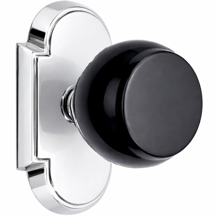Magnifique® Arched Door Set with Black Obsidian Knobs (Several Finishes Available)
