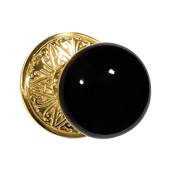 Lancaster Door Set With Black Porcelain Knob (Several Finishes Available)