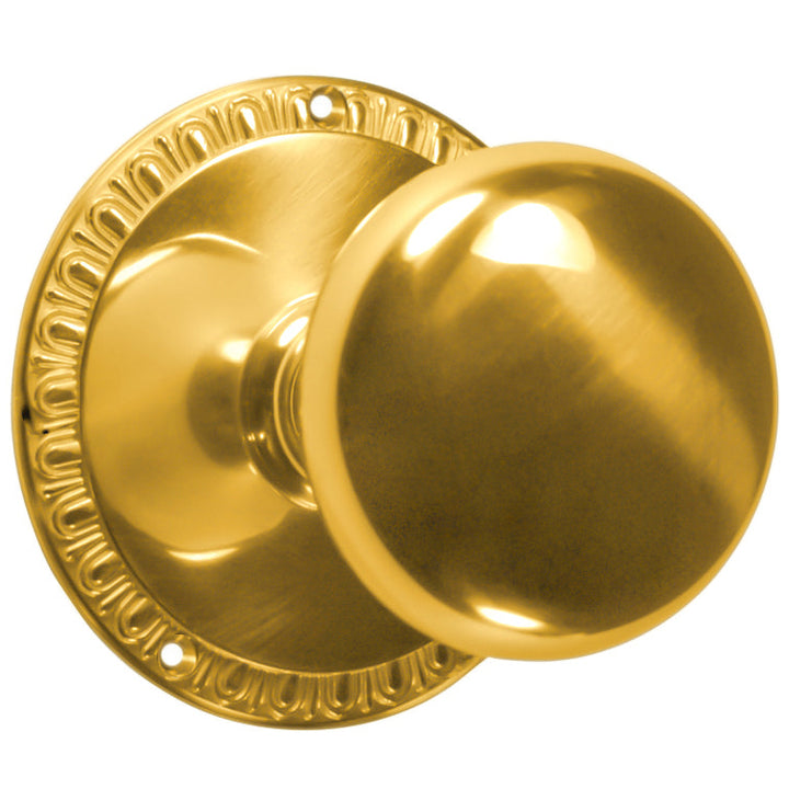 Egg & Dart Rosette Door Set with Round Brass Door Knobs (Several Finishes Available)