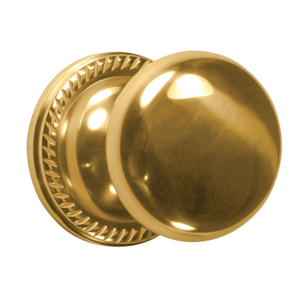 Georgian Roped Rosette Door Set with Round Brass Door Knobs (Several Finishes Available)