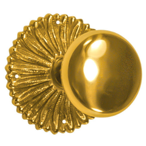 French Provincial Rosette Door Set with Round Brass Door Knobs (Several Finishes Available)
