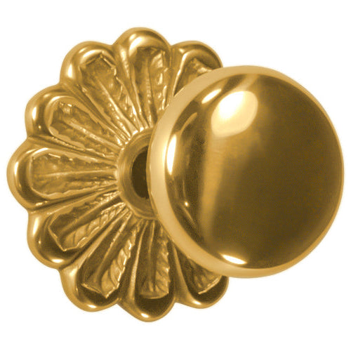 Maltesia Flower Rosette Door Set with Round Brass Door Knobs (Several Finishes Available)