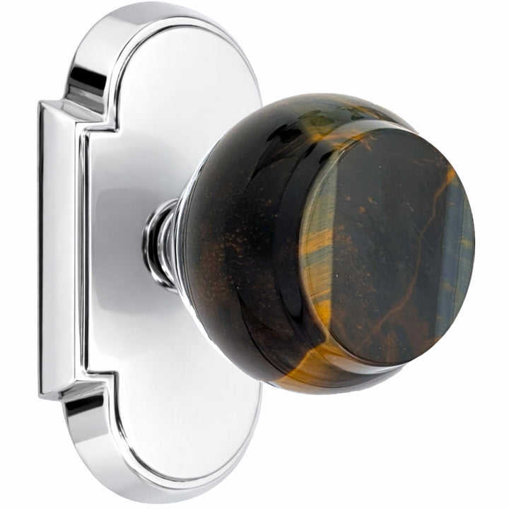 Magnifique® Arched Door Set with Blue Tiger Eye Knobs (Several Finishes Available)