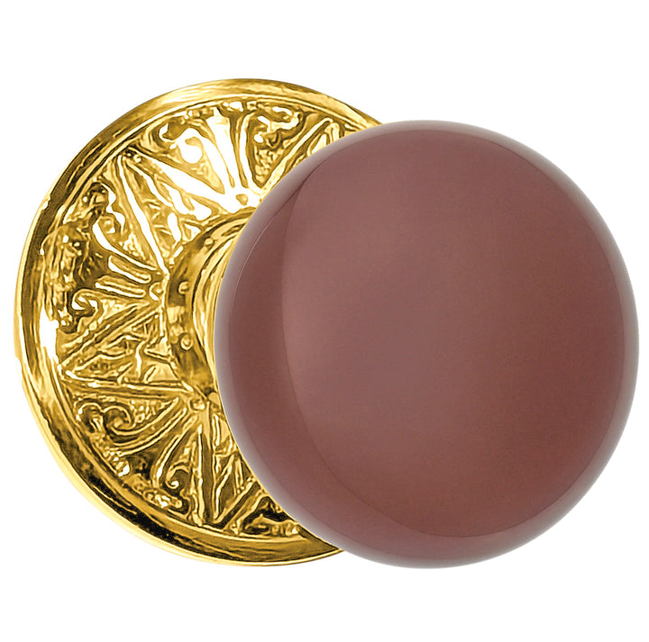 Lancaster Door Set With Brown Porcelain Knob (Several Finishes Available)