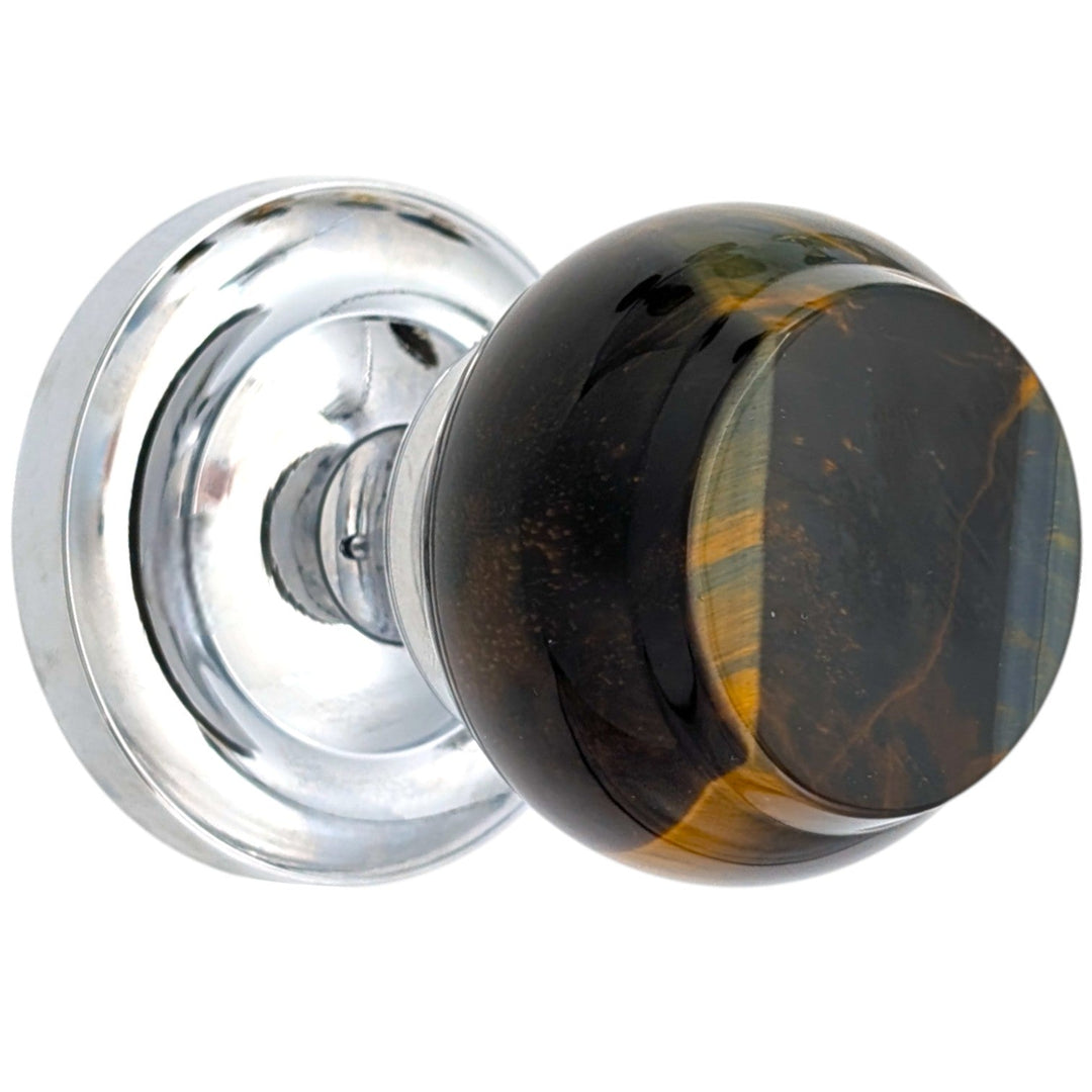 Magnifique™ Classic Door Set with Blue Tiger Eye Knobs (Several Finishes Available)