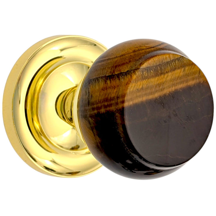 Magnifique™ Classic Door Set with Blue Tiger Eye Knobs (Several Finishes Available)