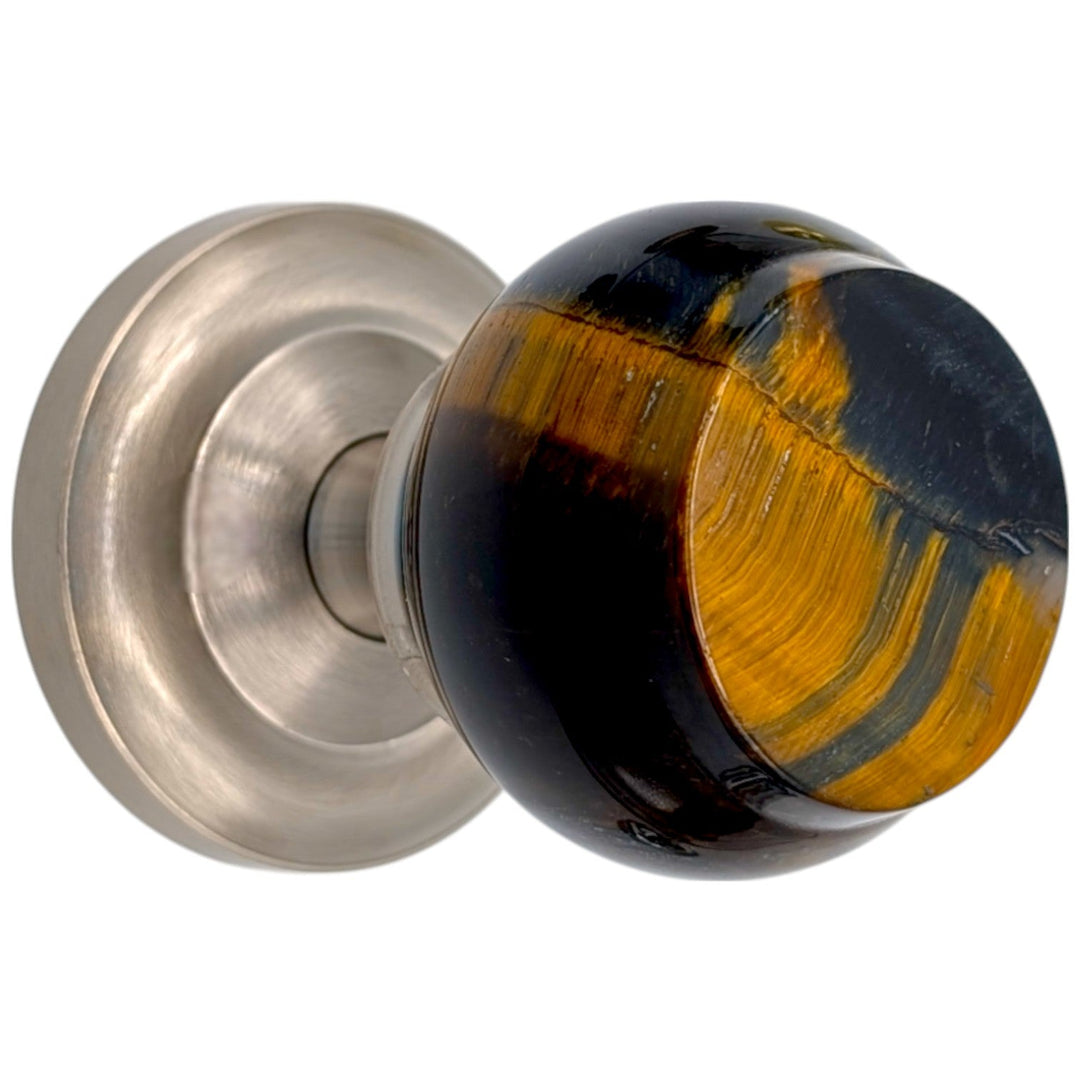 Magnifique™ Classic Door Set with Blue Tiger Eye Knobs (Several Finishes Available)