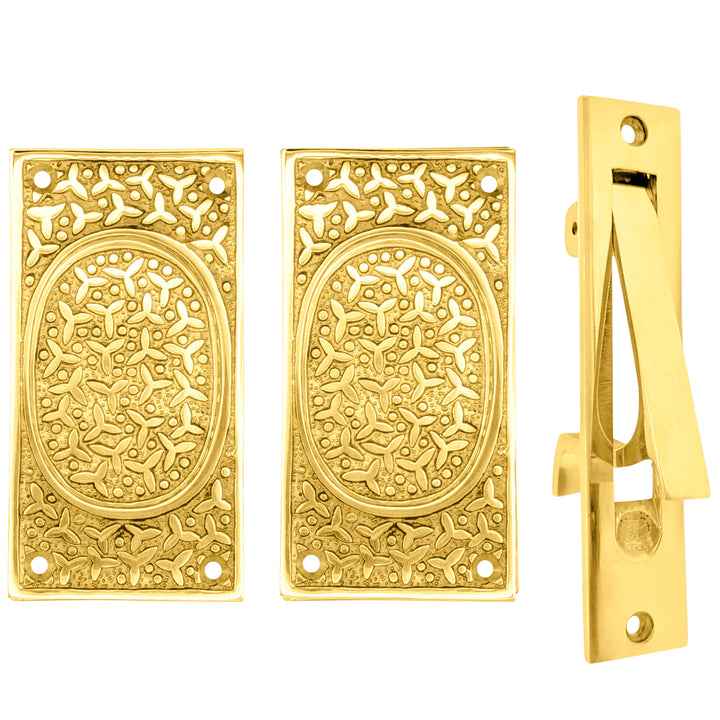 Rice Pattern Pocket Door Set (Several Finishes Available)
